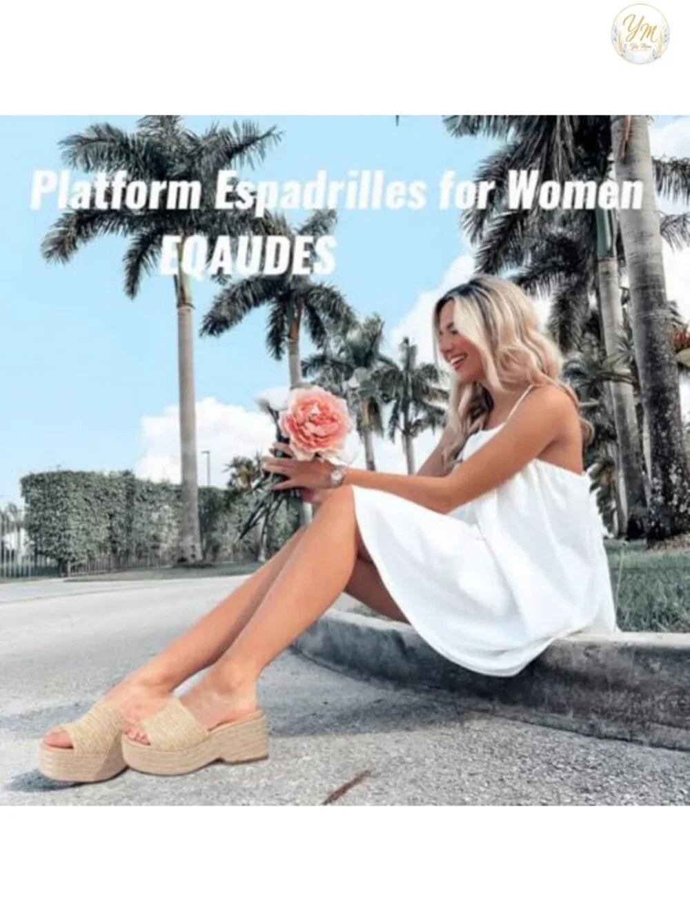 Espadrille Platform Wedge Sandals, Woven Jute, Non-Slip Slip On, Summer Beach